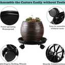 7 Packs Plant Caddy with Wheels 11.8" Plastic Rolling Plant Stands Heavy-Duty Plant Dolly with Casters Indoor Outdoor Wheeled Plant Roller Base Large SaucerTray Mover