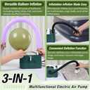 3-in-1 Electric Balloon Pump, Portable Air Pump for Latex 260q Foil Balloons, Dual Nozzle Balloon Blower Machine for Party Decoration, 110V AC Inflator Deflator for Inflatables Pool Floats Mattress