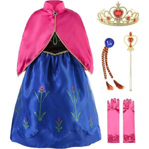 JerrisApparel Princess Snow Party Dress Queen Costume Cosplay Dress Up, 100