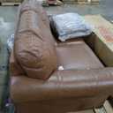 Signature Design by Ashley Carianna Classic Leather Match Loveseat with Nailhead Trim, Dark Brown, 74"W x 40"D x 40"H