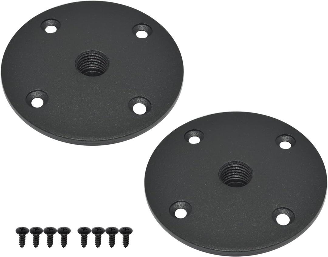 Speaker Mount Adapter with M20 Threading,4.13"x1",Metal Speaker Stand Top Hat with M20 Threading, 105X25mm (2 Packs Black)