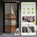 DIY Adjustable Magnetic Screen Door Fit Doors Size Width 29" - 34" Height 79" - 82"- Reinforced Self Sealing Fiberglass Mesh Door, Hands Free Door Screen with Closure Weighted Bottom