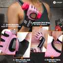 SIMARI Breathable Workout Gloves for Men Women, Padded Weight Lifting Gloves with Wrist Wraps Support, Full Palm Protection, Grip for Gym Training, Fitness, Weightlifting, Exercise Fingerless Black (Pink, L)