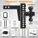 Adjustable Trailer Hitch, 8 Inch Drop Hitch for 2 Inch Receivers