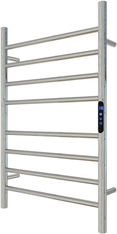 KWW Heated Towel Rack, Remote Control with APP Tuya, Towel Warmer with Timer, Wall Mounted Hot Towel Warmer for Bathroom (Polished, 7Bars)