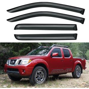 Window Visors Rain Guards for 2005-2021 Nissan Frontier Crew Cab, Window Vent Wind Deflectors Shades for 2009-2013 Suzuki Equator Crew