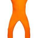 Uisozsfeb Unisex Full Body Spandex Zentai Suit Halloween Costumes Open Face Cosplay Bodysuit for Men and Women(Z3914OR,L)