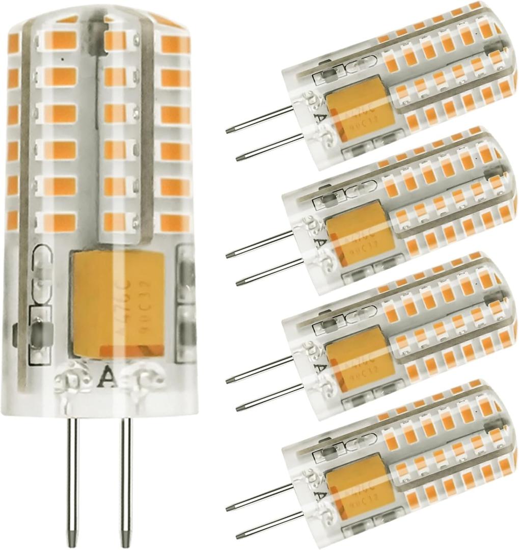 G4 LED Bulb 12V Bi Pin Base 3W Warm White 2700K Replace 20W Halogen Bulbs for Home and Landscape Lighting Non-Dimmable, 5 Pcs