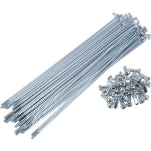 1 Set Bicycle Spokes 12G 183mm Length Bike Wheel Spokes Universal Carbon Steel Galvanized Silver Tone Nipple