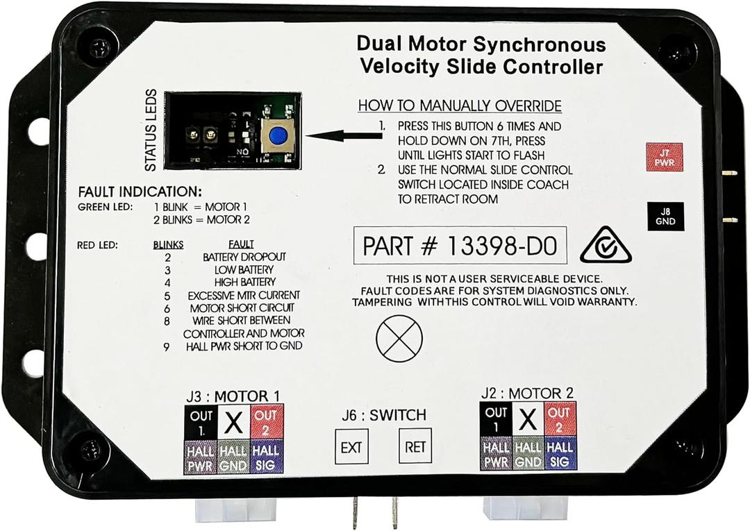 2026 New 𝑼𝒑𝒈𝒓𝒂𝒅𝒆 13398-DO Dual Synchronous Velocity Slide Controller , Replacement for Controller V-Sync II ，Compatible with Lippert in-Wall Slide-Out on RV，211852
