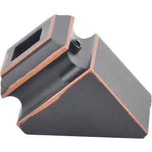 Myard Pitch Angled Slant Shoes with Screw Furniture for 1/2 Inches Square Iron Stair Deck Balusters, 44 Inches 10-Pack (Satin Black + Oil-Rubbed Copper)