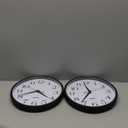 HIPPIH 2 Pack Silent Wall Clock, 10 Inch Non Ticking Quiet Digital Sweep Decorative Battery Operated Wall Clocks for Living Room Bedroom Kitchen School Office Decor, Black (With Red Second Hand)