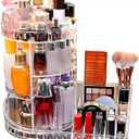 UShioart Large Capacity Rotating Acrylic Cosmetic Storage,360 Degree Makeup Organizer Adjustable Cosmetic Storage for Perfume Skincare Jewelry Display Dresser