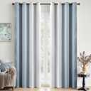 MIULEE Ombre 100% Blackout Curtains, Chambray Blue and Greyish White Room Darkening Thermal Insulated 84 Inches Long Drapes for Bedroom & Living Room Grommet Window Treatments Modern 52Wx84L, Set of 2