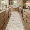 Soalmost Runner Rug 2x7 Washable Non-Slip Hallway Runner Rugs for Kitchen Bathroom Laundry Room Brown Vintage Floor Carpet Runners for Hallways Entryway