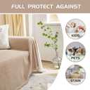 MEETSKY L Shaped Couch Covers for 2 Cushion Couch Sofa Sectional Sofa Covers Sofa Slipcovers Washable Soft Chenille Blend Modern Home Decorative Furniture Protector, 91" x 118", Khaki