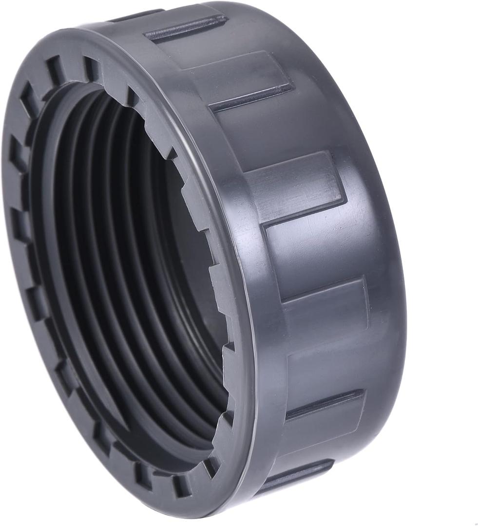 uxcell 1-1/4PT Pipe Fitting Cap, PVC Round Female Thread Hose Connector, for Garden and Outdoor Water Pipes End, Gray 6Pcs
