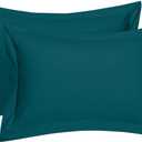 Cotton Metrics Heavy Quality Standard Pillow Shams Set of 2 Teal 600TC 100% Organic Cotton Teal Pillow Shams Standard Size 20X26 Decorative Pillow Cover with 2 Inch Flang