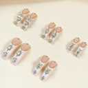 Handmade Press on Nails Extra Curve Square Fake Nails Luxury False Nails with 3D Rhinestones Hearts Rose Designs Long Curved Press on Nails Full Cover Acrylic Nails Stick on Nail for Women Nail DIY