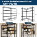 Garvee 71"Wide Storage Shelves Metal Shelving Units 5 Tier, Wire Shelving Rack 1325LBS Heavy Duty Adjustable for Storage, 71"W x 15.8"D x 70.5"H Standing Shelf Unit, for Kitchen Garage Pantry Basement