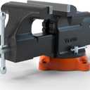 VEVOR Bench Vise, 6-inch Jaw Width 5.9-inch Jaw Opening, 360-Degree Swivel Locking Base Multipurpose Vise w/Anvil, Heavy Duty Ductile Iron Workbench Vise w/Bolts & Nuts, for Drilling, Pipe Cutting