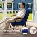 19x19 Inch Patio Chair Cushions Set of 2, Outdoor Furniture Cushions - Removable Cover, Water-Repellent, Fade-Resistant, Non-Slip Bottom & Straps, Replacement for Lawn, Porch & Deck Chair - Navy