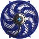 Upgr8 Universal High Performance 12V Slim Straight Blades Electric Cooling Radiator Fan with Fan Mounting Kit (14 Inch, Blue)