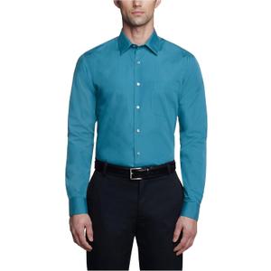 Van Heusen Men's Dress Shirt Fitted Poplin Solid (17.5" Neck 32"-33" Sleeve)