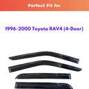 KPY Rain Guards Fit for 1996-2000 Toyota RAV4 (4-Door), Out-Channel Window Visors Vent Wind Deflectors 4PC, Car Accessories for 96-00 RAV4 (4-Door)