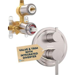 HammerHead Showers Solid Metal Two Handle Shower Valve and Trim Kit Brushed Nickel, Diverts Water Controls Volume and Temperature, Rough-In Shower Trim Kit with Valve and Pressure Balance Shower Valve HammerHead Showers Solid Metal Two Handle Shower Valve and Trim Kit Brushed Nickel, Diverts Water Controls Volume and Temperature, Rough-In Shower Trim Kit with Valve and Pressure Balance Shower Valve