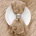 DeZerlor 30 Pack Nude Cheesecloth Napkins Christmas Cloth Napkins Set of 30 Coffee Holiday Dinner Napkins Bulk 21x21 Inches for Wedding Bridal Shower Baby Shower Xmas Parties