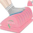 TALSTILA Foot Rest for Under Desk at Work, Footrest with Warm Plush Feet Pocket, Ergonomic 2 Adjustable Heights Foot Stool, Under Desk Footrests, for Office Desks & Chair - Back & Leg Pain Relief (Pink, Double Layer)