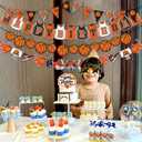 Basketball Happy Birthday Banners, 5 Pcs Pre-strung Basketball Birthday Party Decorations, Basketball Garland Bunting, Sports Theme Party Decorations, Birthday Decor for Boys