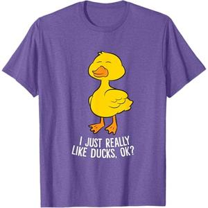 I Just Really Like Ducks Funny Rubber Duck Lover T-Shirt Size Large
