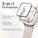 2 Pack Magnetic Braided Stretchy Bands with Cases for Apple Watch Women Men | Soft Nylon Sport Solo Loop Strap 40/41/42/44/45/46mm with Cover & Screen Protector, Fits iWatch Series 11 10 9 8 7 6 5 4 SE