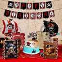 JOYGATHER 24 Pcs Pirate Party Favors Bags with Handles, Pirate Goodie Gift Candy Kraft Paper Bags with 4 Different Types for Birthday Party Supplies Baby Shower Decorations