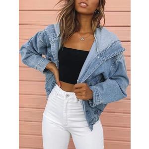 Deslimale Women's Oversized Denim Jacket XL