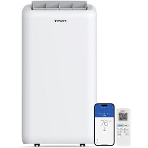 TOSOT 14,000BTU (9,600 BTU SACC) Smart WiFi Portable Air Conditioner with Heater, Powerful Cooling Auto Swing, Dehumidifier, Fan, 24H Timer for Large Room Up to 600 sq ft, AOMI Series