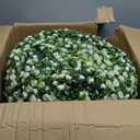 21" Artificial Topiary Flower Balls, 2 PCS Hanging Grass Ball for Home Wedding Decor, White Rose