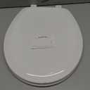 Mayfair Cameron White Toilet Seat, Heavy Duty Wood, Easy Clean, Made in USA, Round
