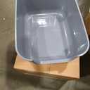 LoopTime Large Cat Litter Box with High Sides,Cat Boxes for Indoor Cats,Cat Litter Pan for Kitty,Litter Box with Low Entry,Easy to Clean,Anti-Splashing (Grey)
