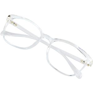 VisionGlobal Blue Light Blocking Glasses for Women Men, Square Frame Computer Reading Glasses(Clear,+0.75 Magnification)
