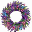 24" All Season Lavender Front Door Wreath with Butterflies & Berries