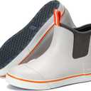 Furuian Women's Deck Boots Ankle Rain Boots Fishing Boots Rubber Waterproof Slip-Resistant Outdoor Work Shoes (11, Grey)