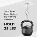 Adhesive Ceiling Hooks 4 Pack, Hold 25lbs, Extra Heavy Duty for Hanging Plants, Adhesive Stick On Outdoor Ceiling Hanger, No Drill & No Screw Stainless Steel Sticky Eyes Hooks
