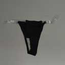 GORGLITTER Women's 2 Piece Clear Strap Thong Invisible G String No Show Underwear Panties (Black)