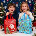 8 PCS Christmas Gift Bags, Medium Size Bulk Christmas Bags for Gifts, Reusable Non-Woven Xmas Tote Bag with Handles Treat Bag Perfect for Holiday Gift Wrap Goody Party Favor 9.84'' x 7.87''x 3.94'' (8 Count (Pack of 1))