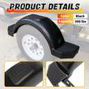 Set of 2 Single Axle Trailer Fenders 13" Wheels Tire Skirt Boat(Black)