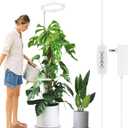 LORDEM 10" Grow Light for Indoor Plants, Full Spectrum Plant Lamp with 160 LEDs, 4H/8H/12H Timer, 6 Dimmable Levels, 3 Spectrum Modes, Height Adjustable 65", Ideal for Growing Large Tall Plants