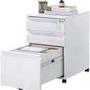 Filing Cabinets for Home Office Organizer, 3 Drawer Mobile File Cabinet with Lock & Anti-Tip Wheel,Under Desk Metal Filing Cabinets ForLetters/Legal/a4 (Un-Assembled)